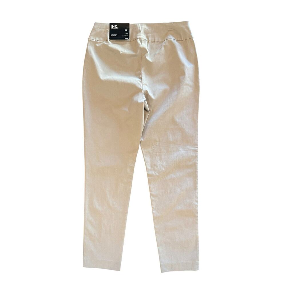 NWT I.N.C. INTERNATIONAL CONCEPTS Mid Rise Tummy Control Beige Skinny Pants 4S - Picture 4 of 16